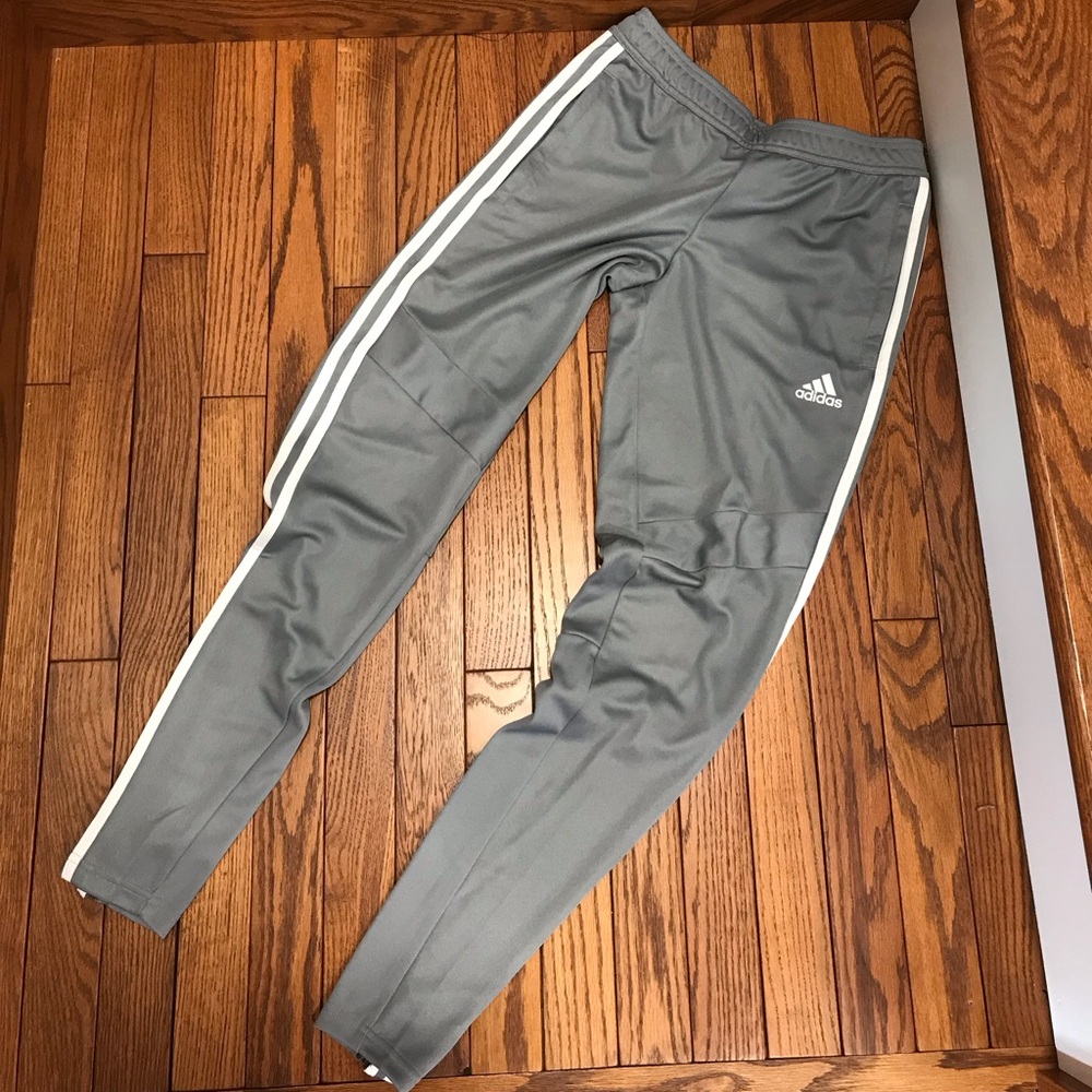 Adidas Women’s Gray Joggers with White Stripes